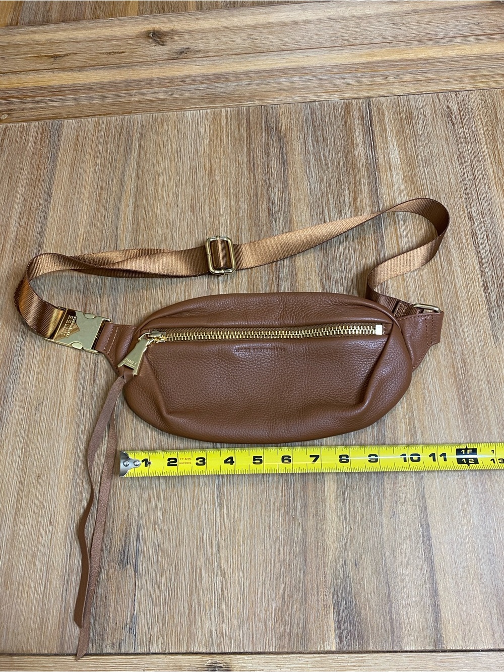Aimee Kestenberg Chestnut Brown Leather Belt Bag with Gold Hardware